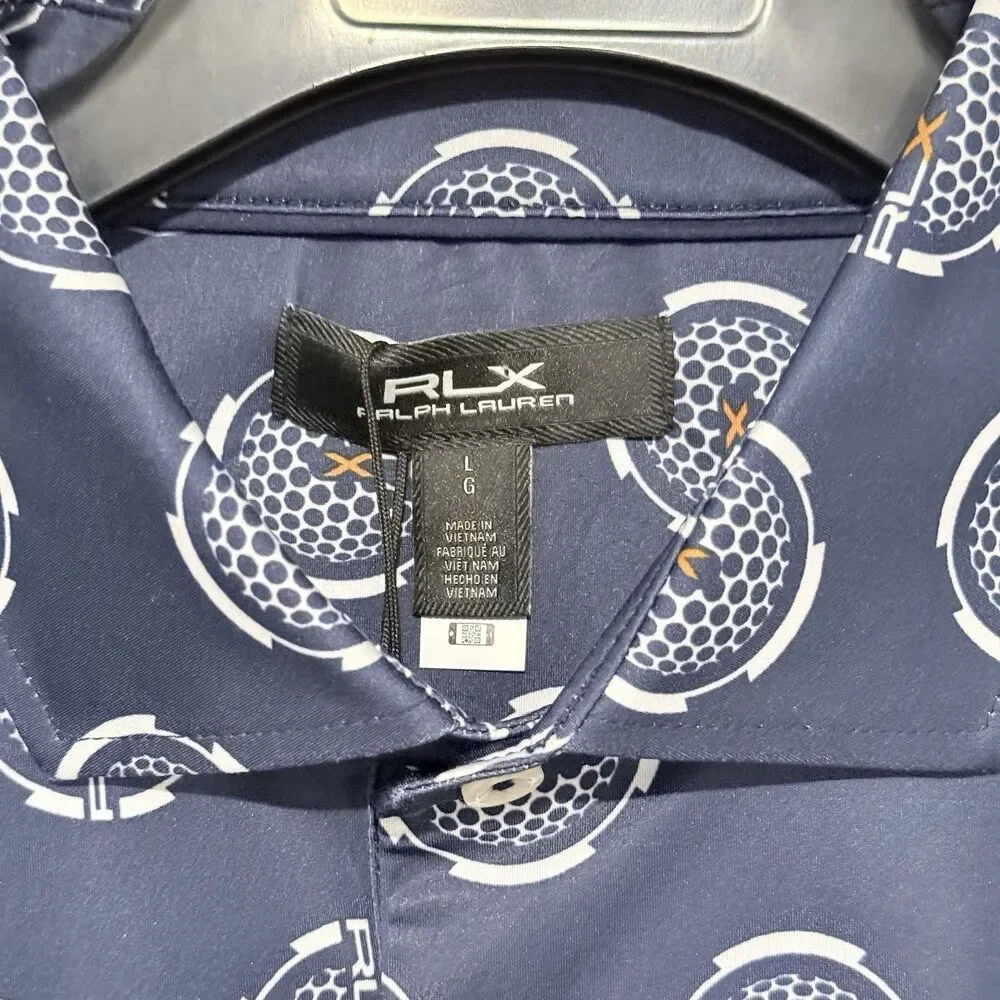 RLX Ralph Lauren Mens Tailored Fit Performance Polo Shirt Large Short Sleeve NWT
